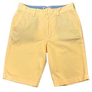J Crew Shorts Men's Size 29 Yellow Chino Casual Performance Cotton Measure 30x10